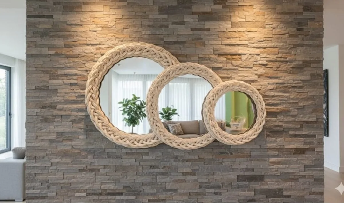 Rattan Duvar Aynası